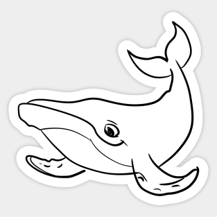 Stick figure whale Sticker